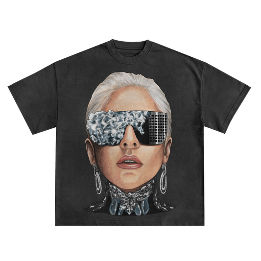 LADY GAGA 'SHADES' RELAXED FIT T-SHIRT IN BLACK OR WHITE