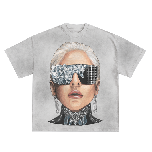 LADY GAGA 'SHADES' RELAXED FIT T-SHIRT IN BLACK OR WHITE