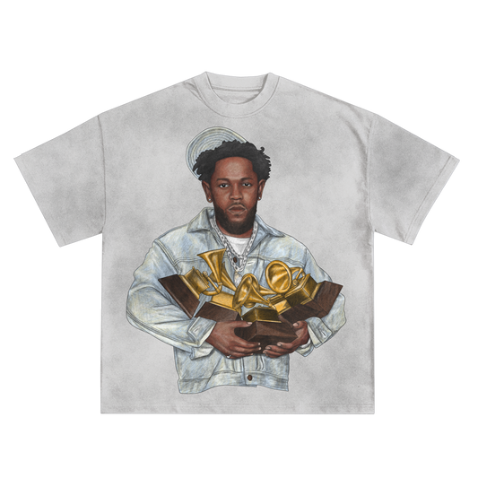 KENDRICK LAMAR '5 GRAMMY'S' RELAXED FIT T-SHIRT IN BLACK OR WHITE
