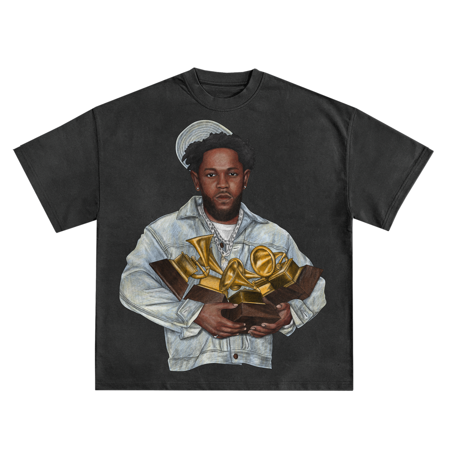 KENDRICK LAMAR '5 GRAMMY'S' RELAXED FIT T-SHIRT IN BLACK OR WHITE