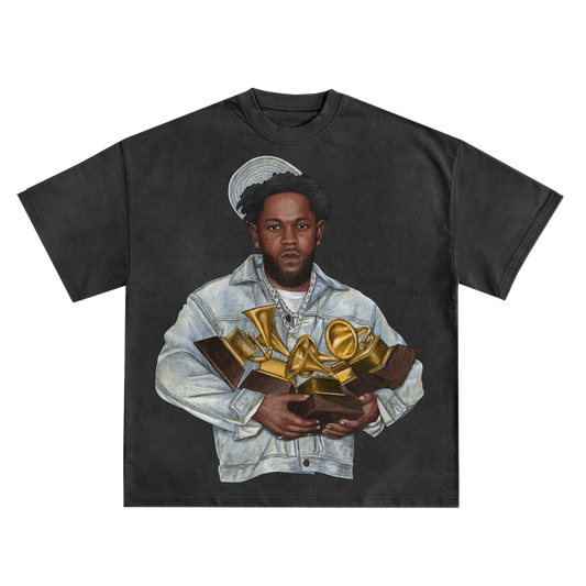 KENDRICK LAMAR '5 GRAMMY'S' RELAXED FIT T-SHIRT IN BLACK OR WHITE