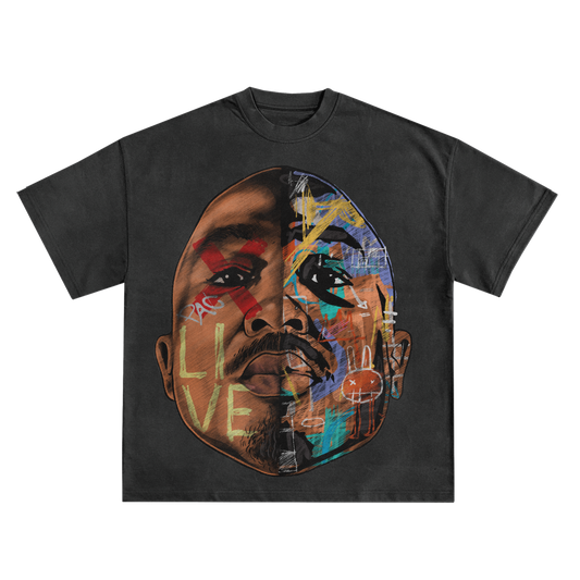 Tupac (2pac) Gemini Relaxed Fit T-Shirt in Black or White