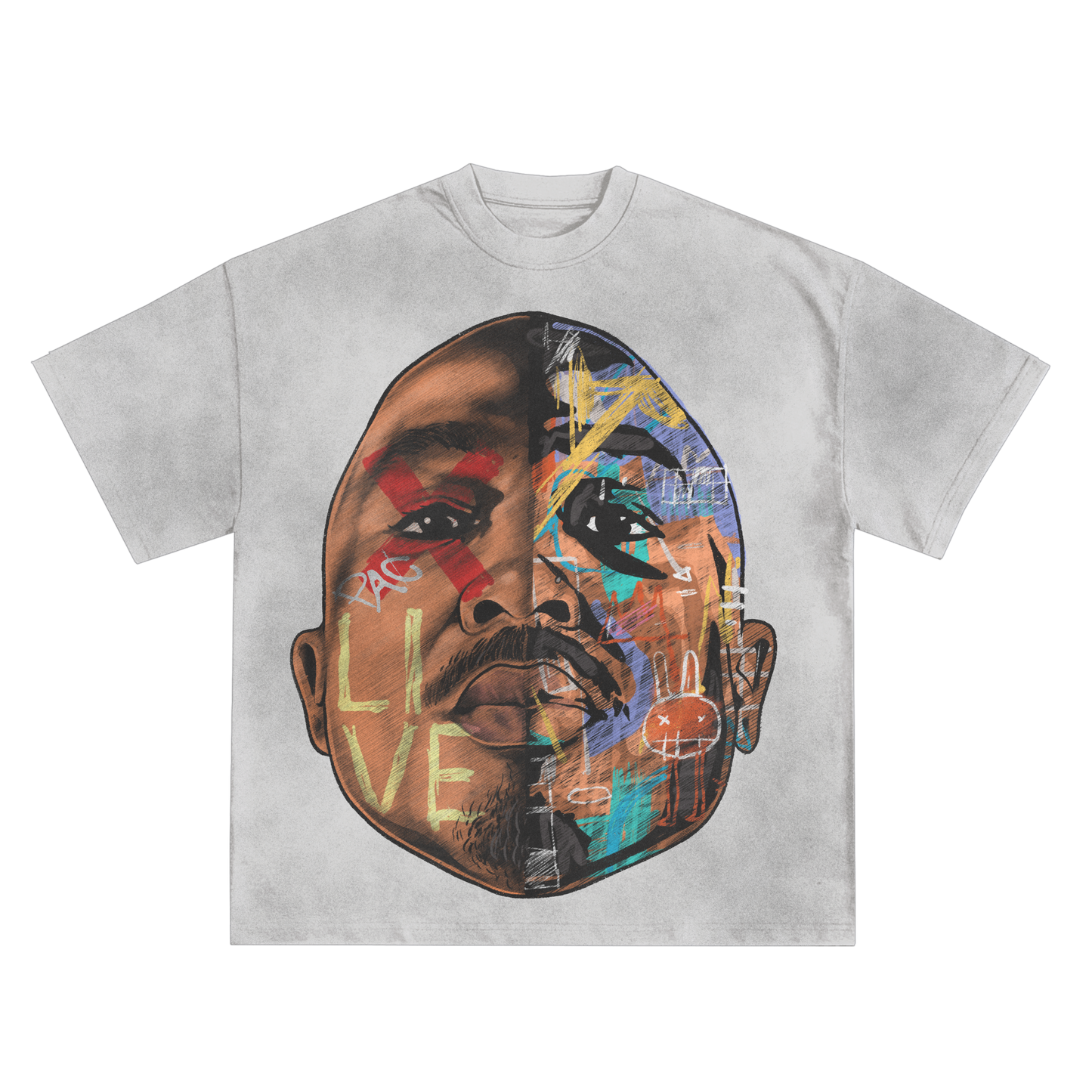 Tupac (2pac) Gemini Relaxed Fit T-Shirt in Black or White
