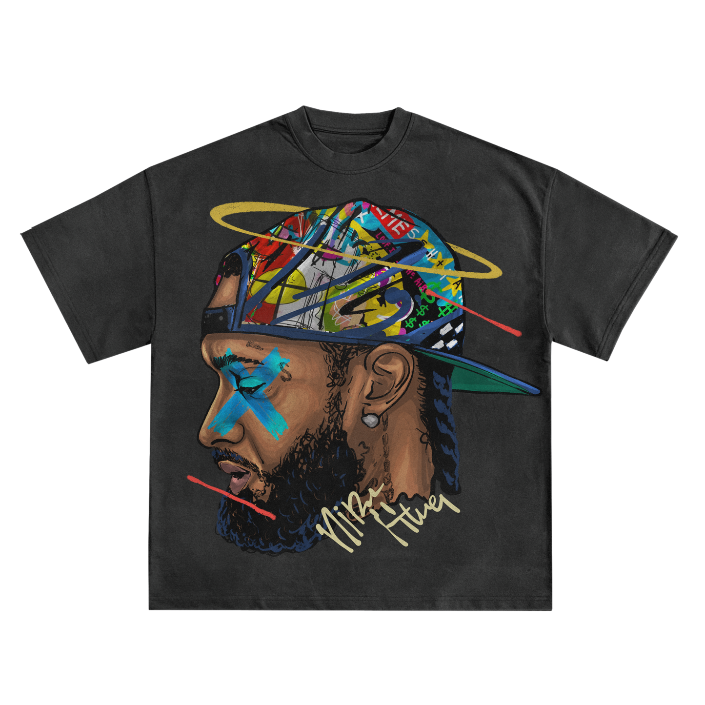 Nipsey Hussle Halo Relaxed Fit T-Shirt in Black or White