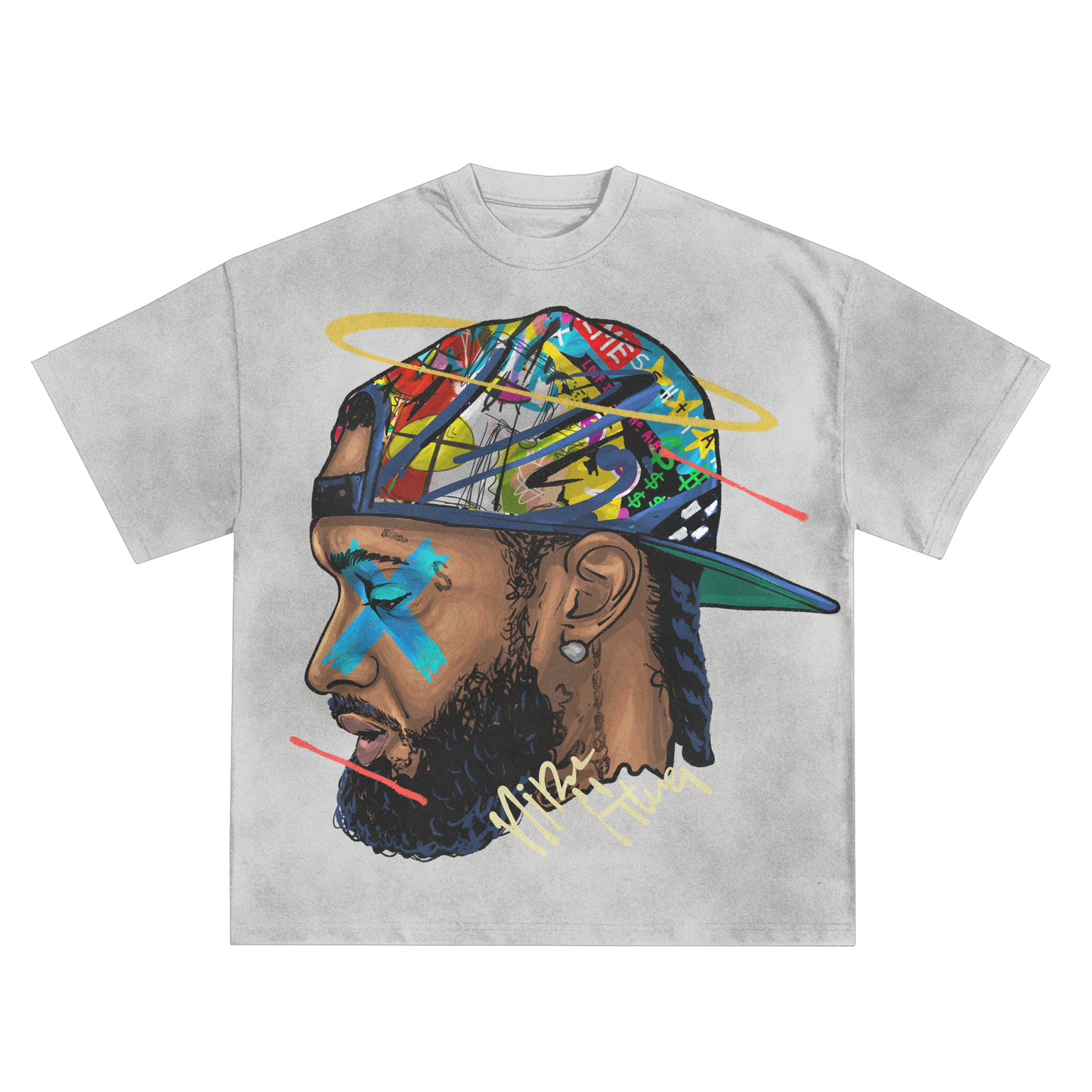 Nipsey Hussle Halo Relaxed Fit T-Shirt in Black or White