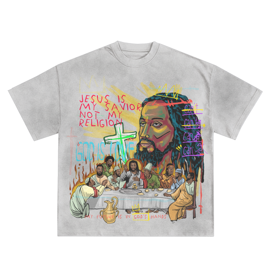 THE LAST SUPPER FOR WHO?!? RELAXED FIT T-SHIRT IN BLACK OR WHITE