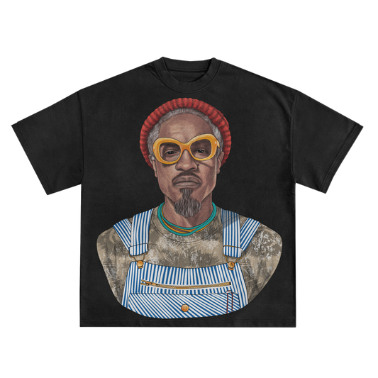 ANDRE 3000 '3 STACKS' RELAXED FIT T-SHIRT IN WHITE OR BLACK