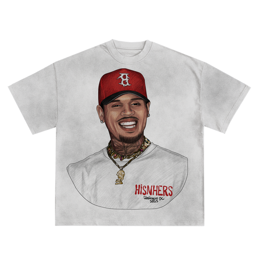 CHRIS BROWN RELAXED FIT T-SHIRT IN BLACK OR WHITE