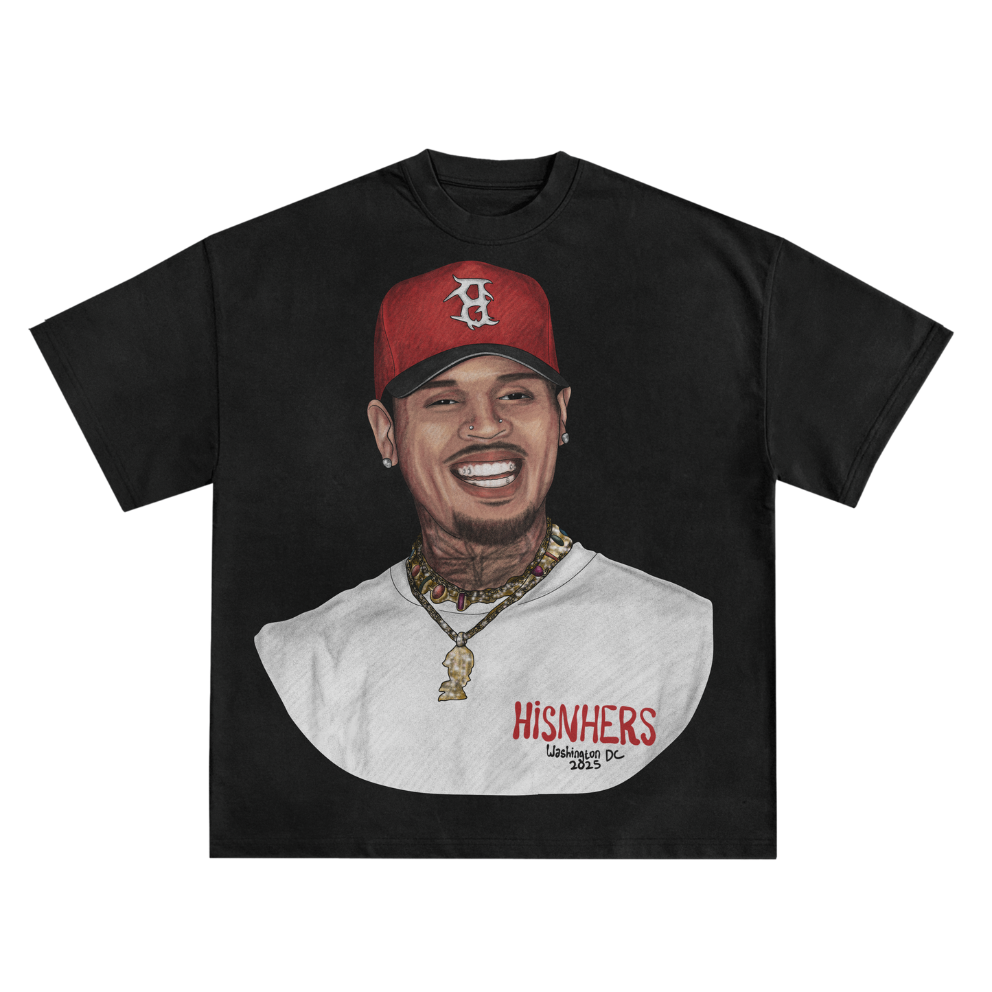 CHRIS BROWN RELAXED FIT T-SHIRT IN BLACK OR WHITE