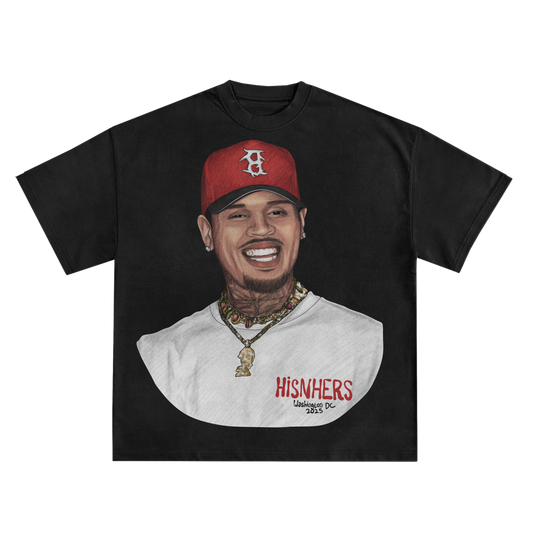 CHRIS BROWN RELAXED FIT T-SHIRT IN BLACK OR WHITE