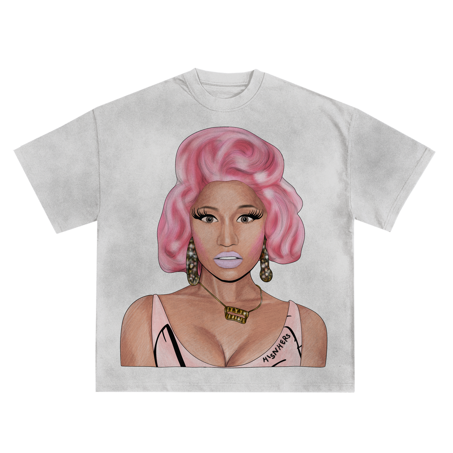 NICKI MINAJ 'PINK HAIR' RELAXED FIT T-SHIRT IN BLACK OR WHITE