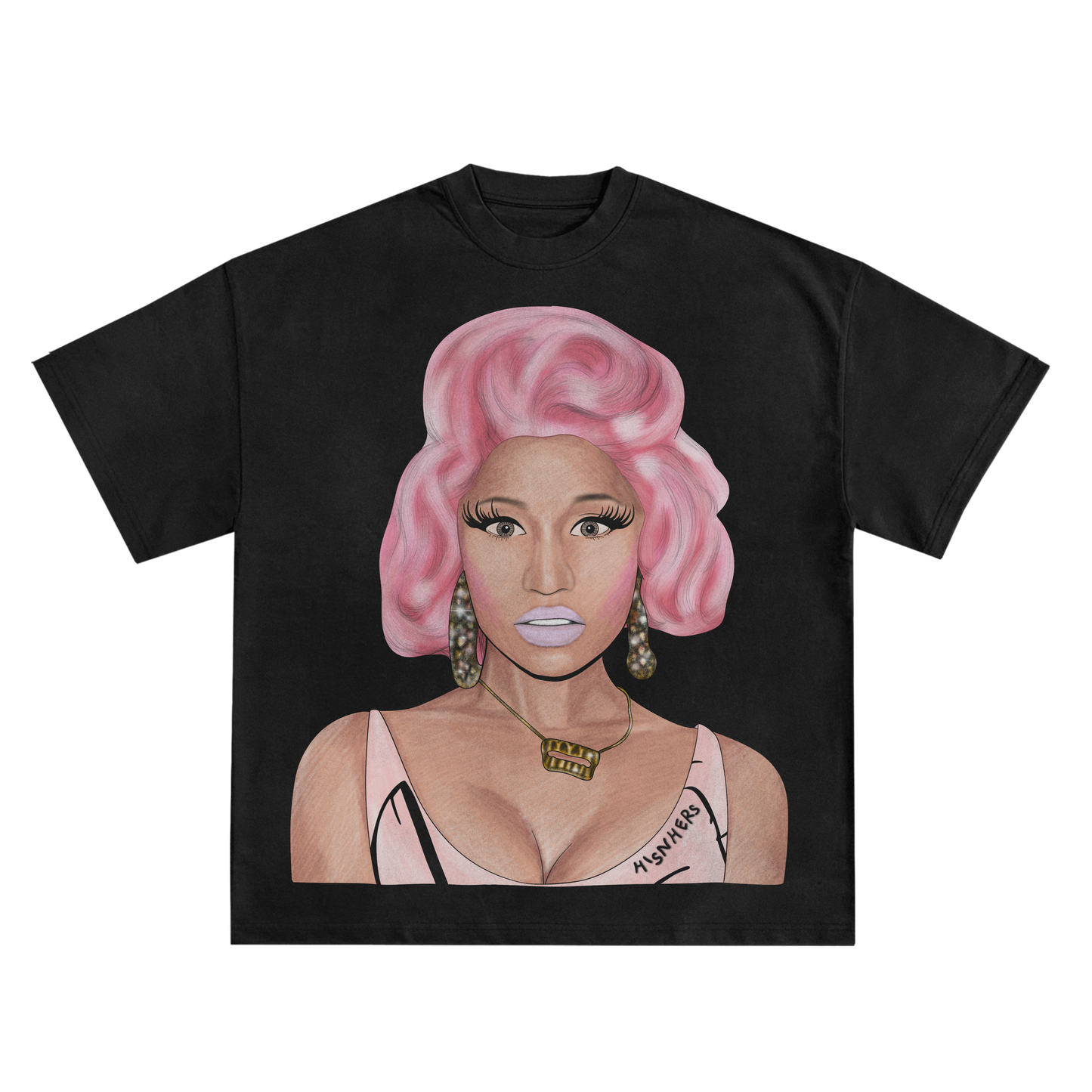 NICKI MINAJ 'PINK HAIR' RELAXED FIT T-SHIRT IN BLACK OR WHITE