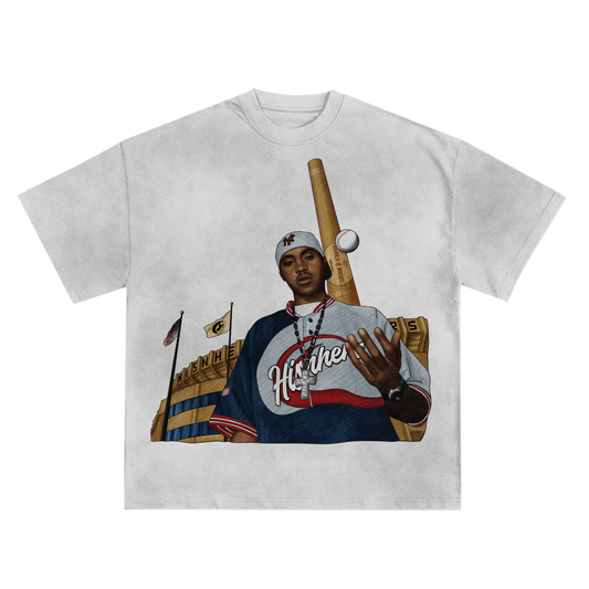 NAS 'NY STATE OF MIND' RELAXED FIT T-SHIRT IN NAVY OR WHITE