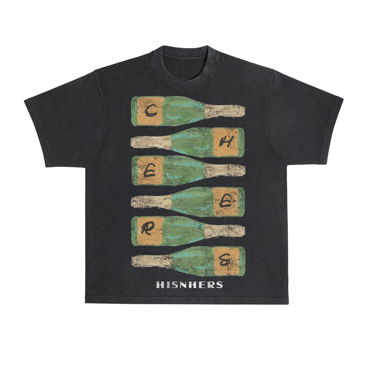 'CHAMPAGNE WISHES' VICTORY T-SHIRT IN BLACK OR WHITE