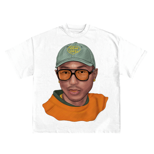 PHARRELL 'JELLYFISH' RELAXED FIT T-SHIRT IN BLACK OR WHITE