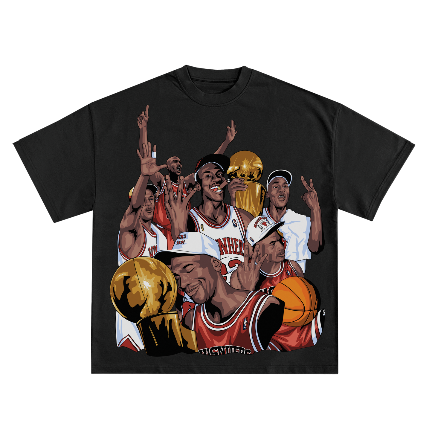 JORDAN '6 RINGS' T-SHIRT IN BLACK OR WHITE LIMITED EDITION /23