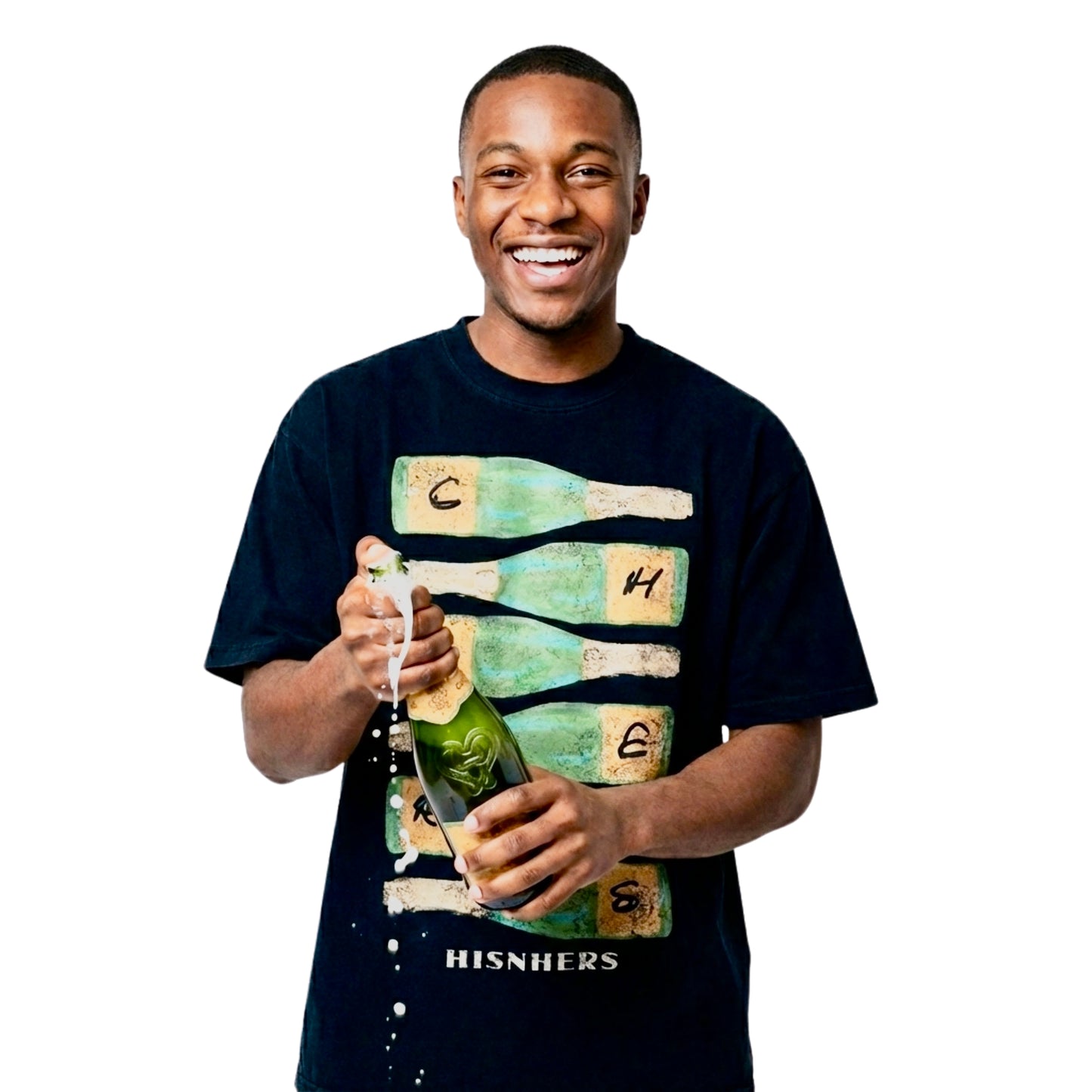 'CHAMPAGNE WISHES' VICTORY T-SHIRT IN BLACK OR WHITE