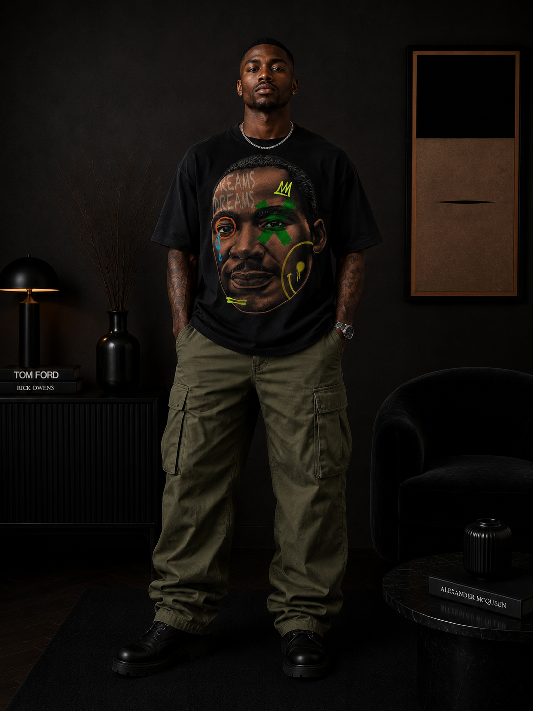 MLK JR. 'DREAM KING' ART TRIBUTE T-Shirt in Black or White