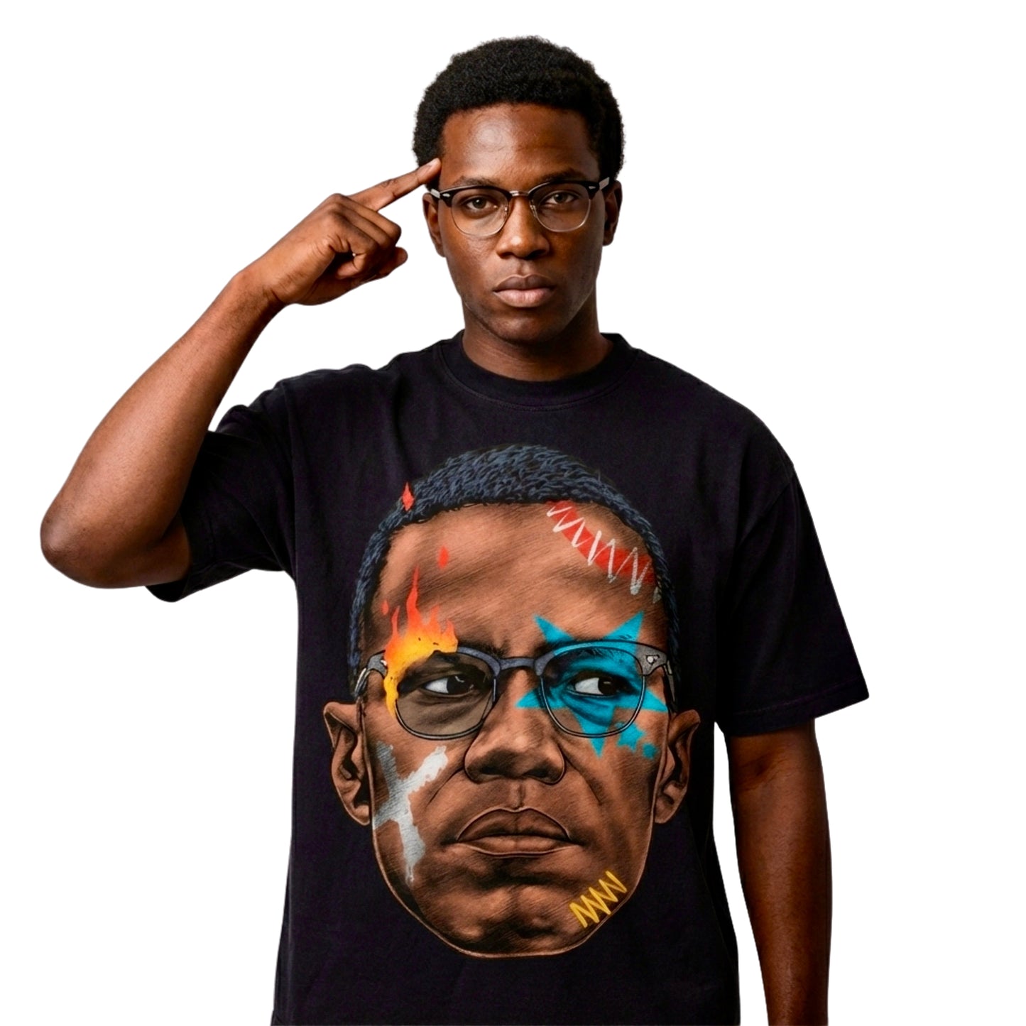MALCOLM X 'REVOLUTIONARY VISION' TRIBUTE T-Shirt in Black or White