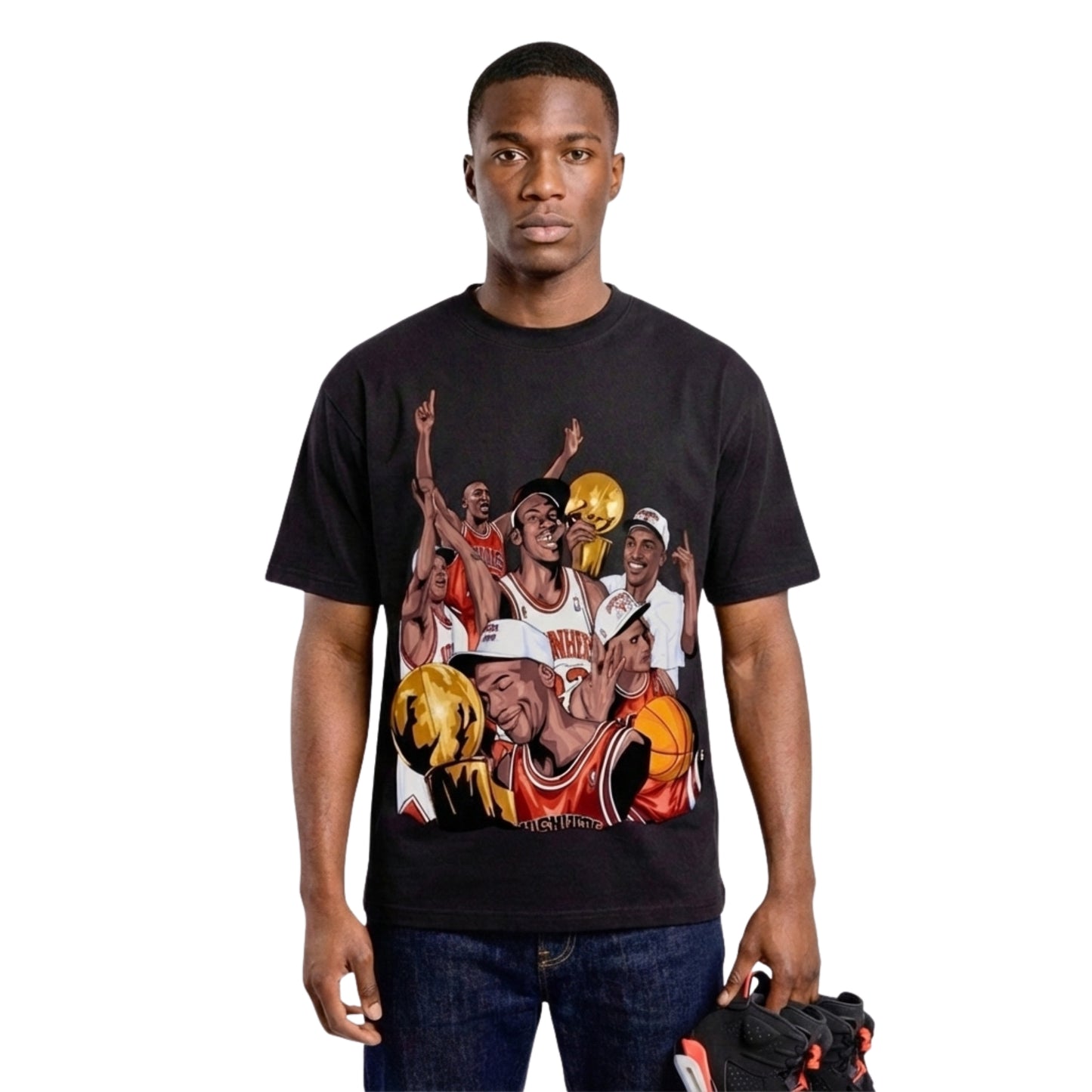 JORDAN '6 RINGS' T-SHIRT IN BLACK OR WHITE LIMITED EDITION /23