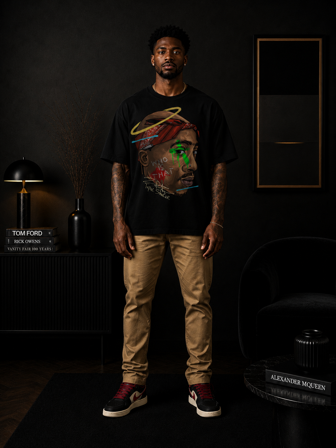 TUPAC 'REBEL POET' TRIBUTE
 T-Shirt in Black or White