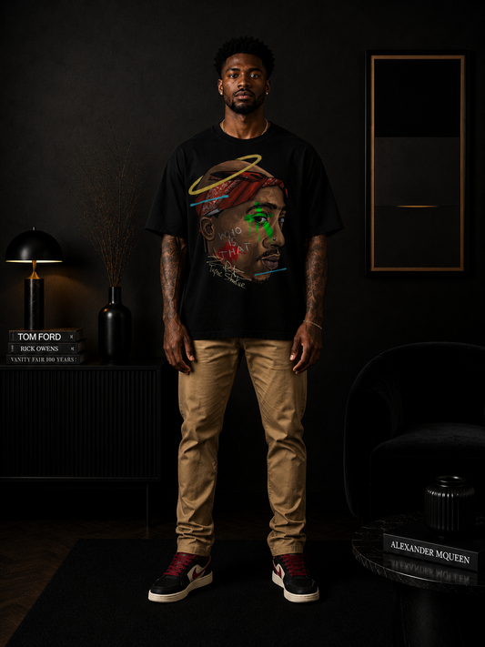 TUPAC 'REBEL POET' TRIBUTE
 T-Shirt in Black or White
