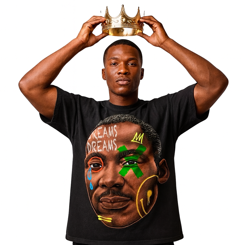 MLK JR. 'DREAM KING' ART TRIBUTE T-Shirt in Black or White