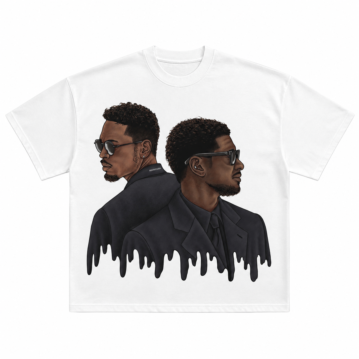 CHRIS BROWN & USHER 'THE R&B TOUR' TRIBUTE RELAXED FIT T-SHIRT IN BLACK OR WHITE