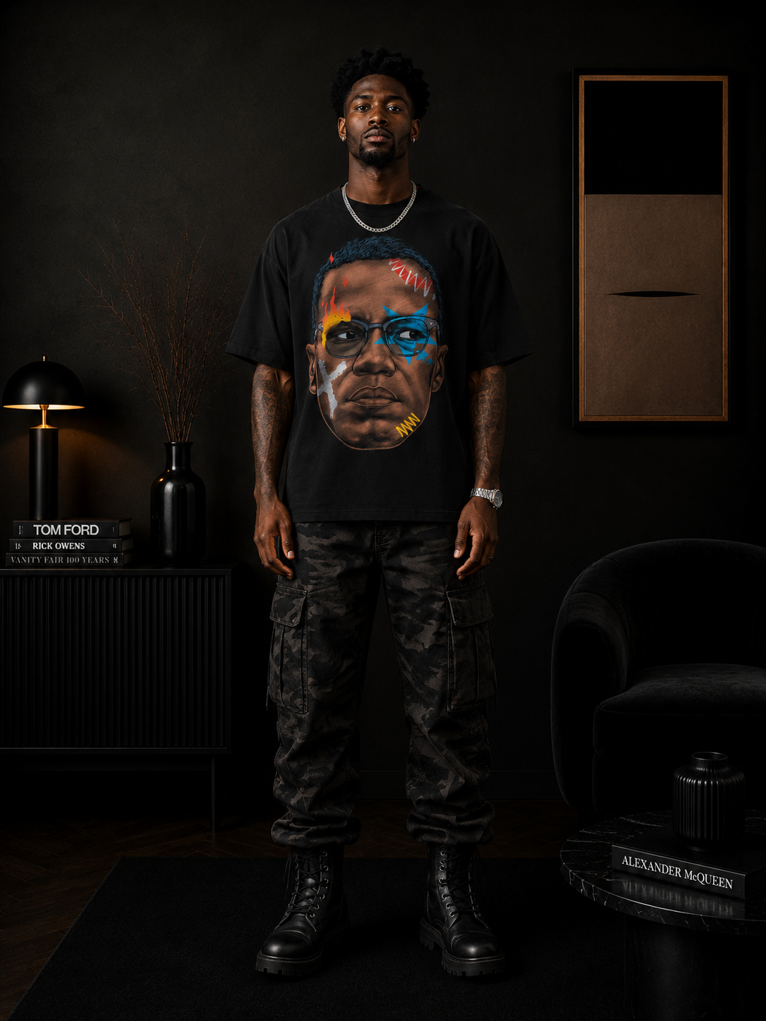 MALCOLM X 'REVOLUTIONARY VISION' TRIBUTE T-Shirt in Black or White