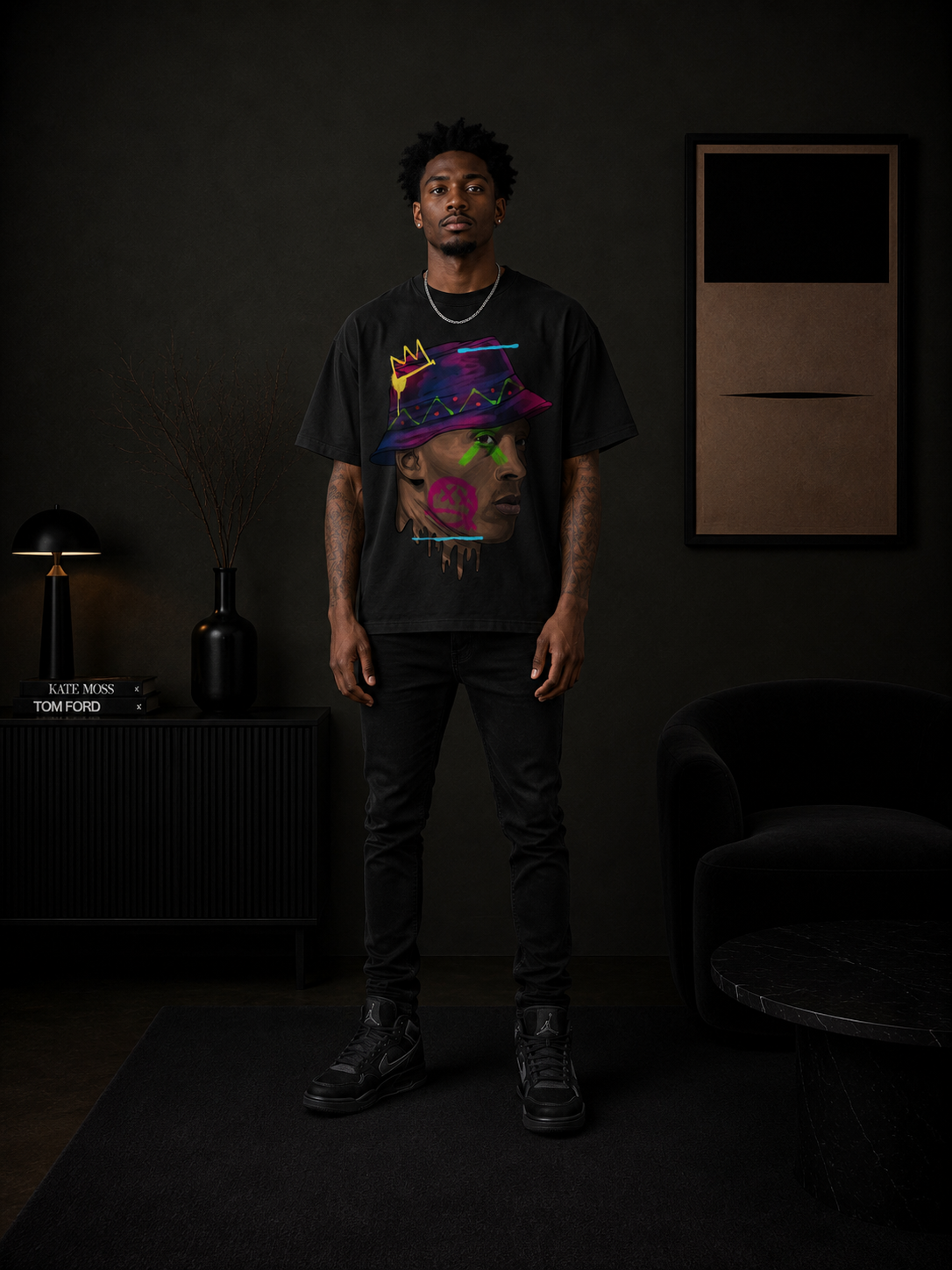 KOBE 'MAMBA ART' NEON TRIBUTE
 T-Shirt in Black or White
