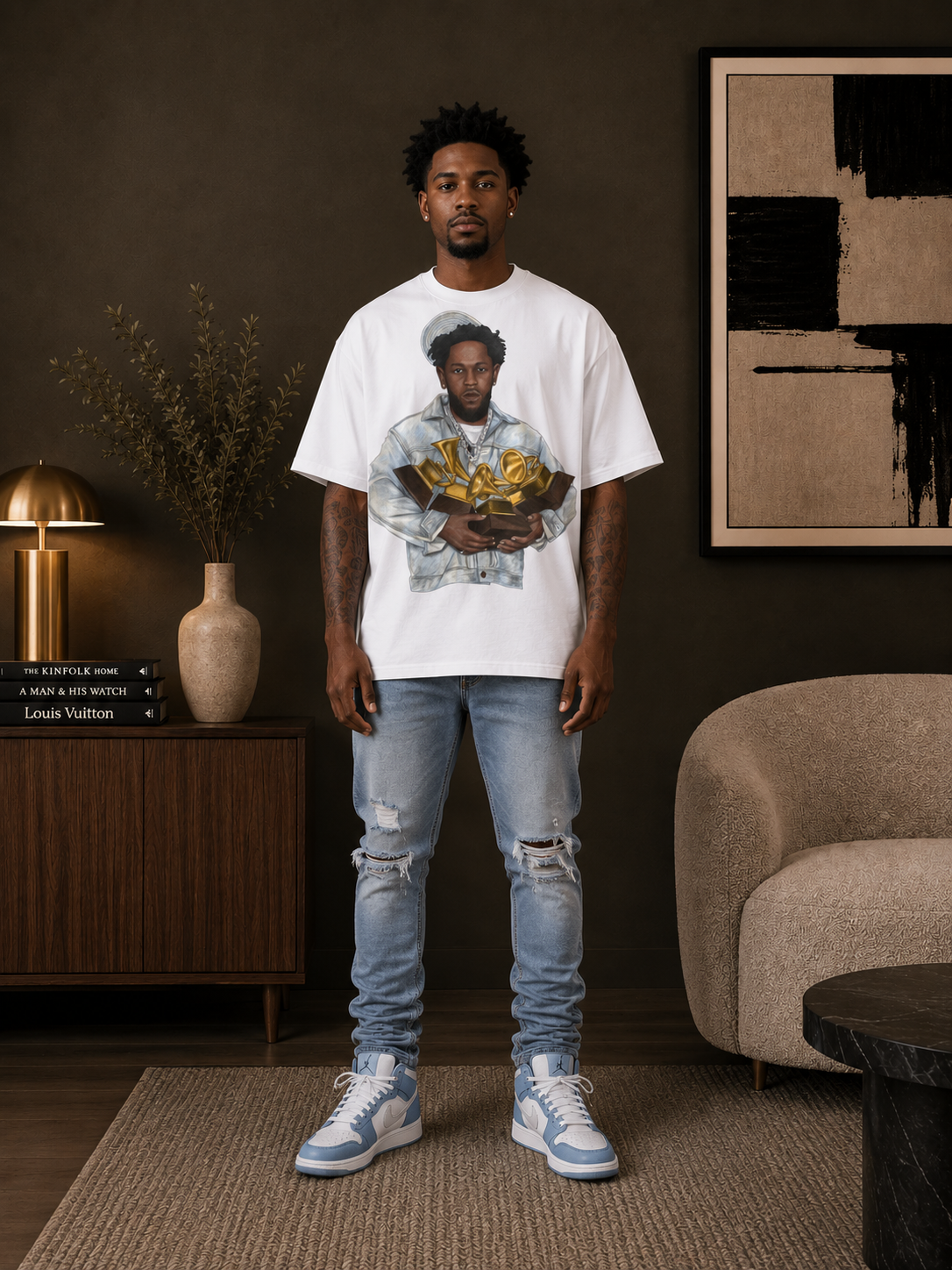 KENDRICK LAMAR 'LEGACY OF GOLD' TRIBUTE T-SHIRT IN BLACK OR WHITE