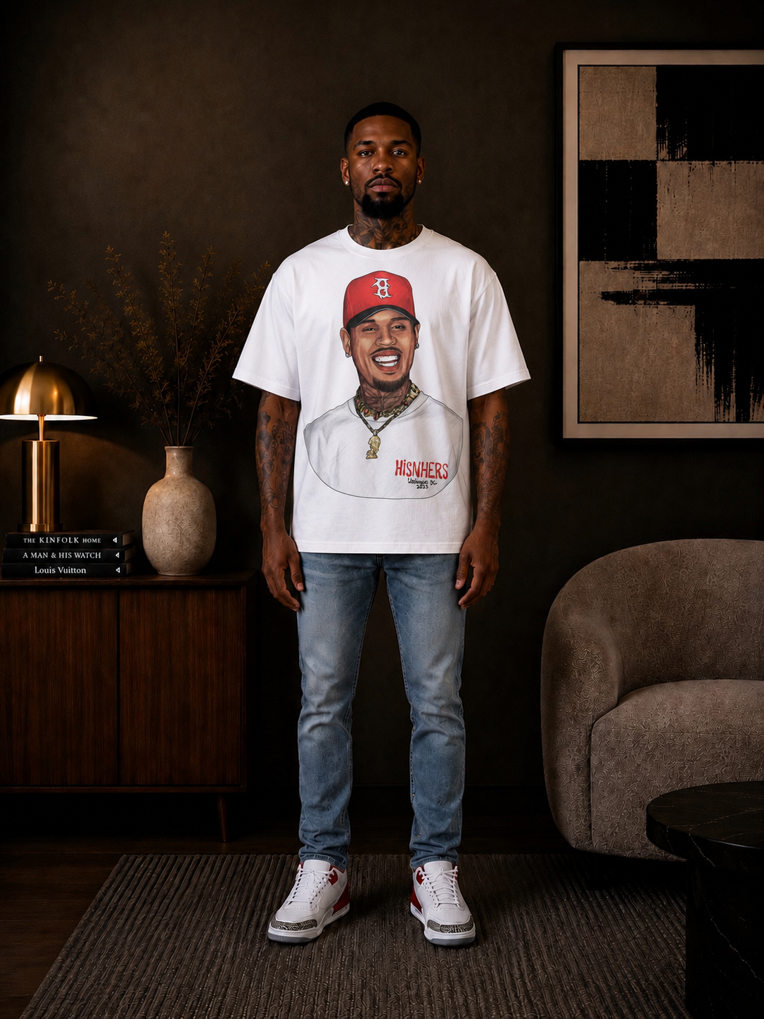 CHRIS BROWN 'CHAMPION' R&B TRIBUTE T-SHIRT IN BLACK OR WHITE