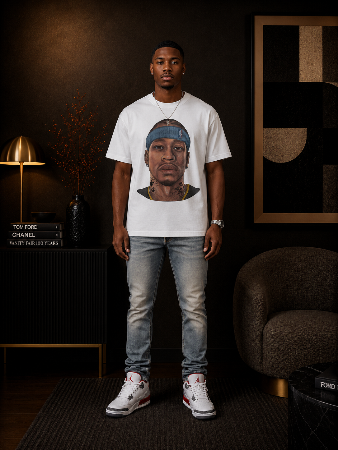 ALLEN IVERSON '2006-07' RELAXED FIT TRIBUTE T-SHIRT IN BLACK OR WHITE