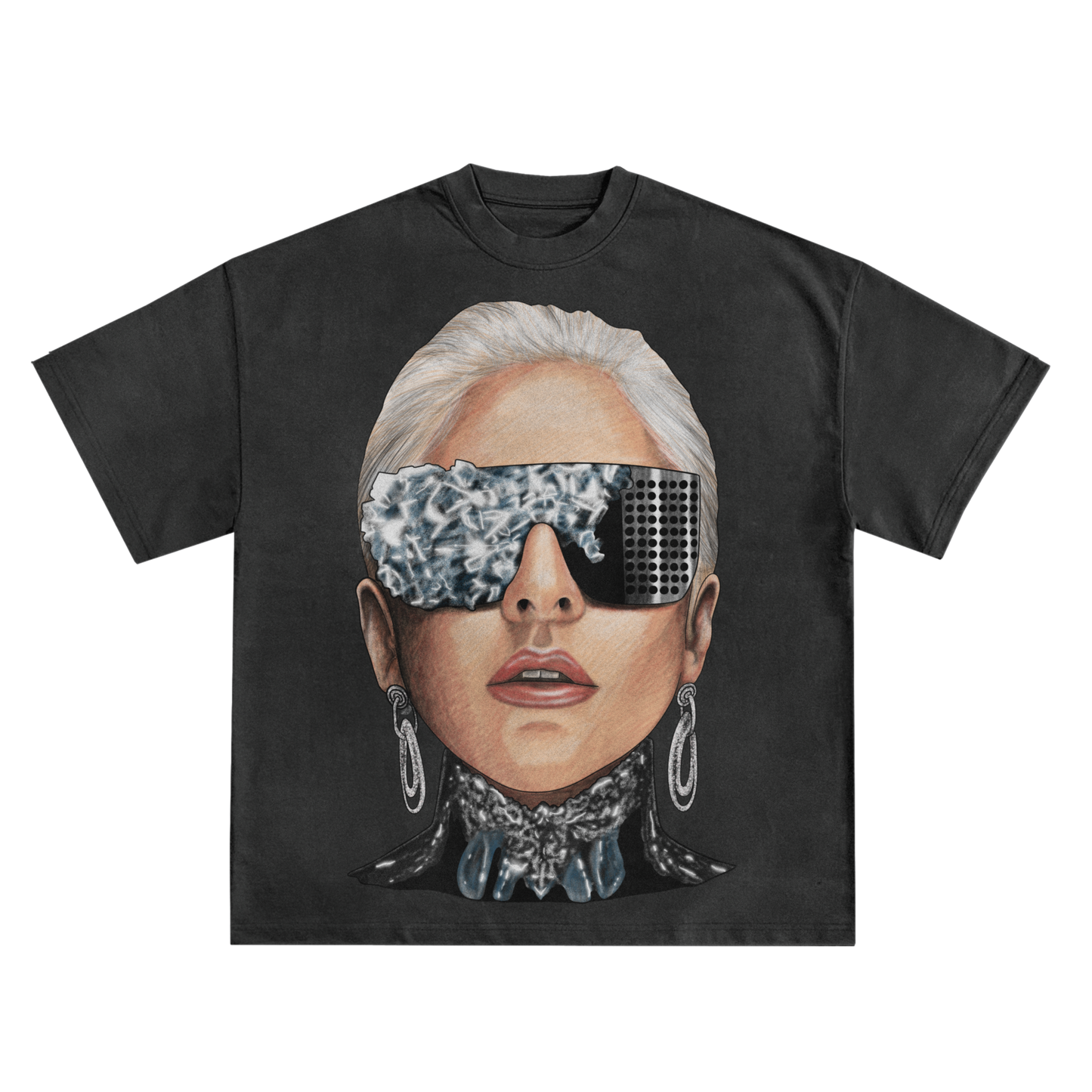 LADY GAGA 'SHADES' RELAXED FIT T-SHIRT IN BLACK OR WHITE