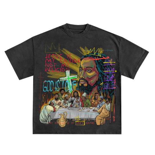 THE LAST SUPPER FOR WHO?!? RELAXED FIT T-SHIRT IN BLACK OR WHITE